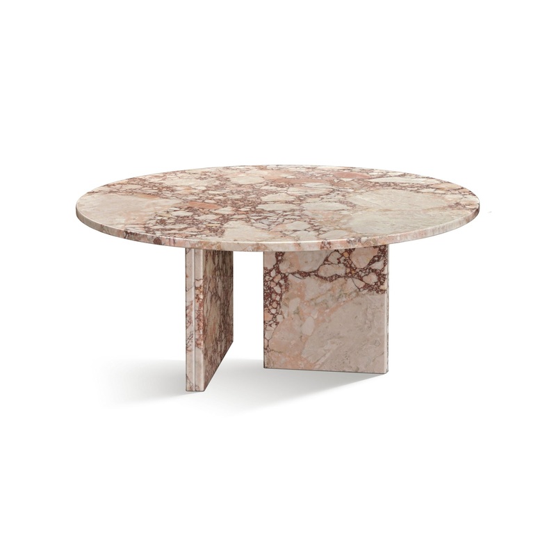 Diamond – Marble Coffee Table With Polished Surface For Living Room – Pink