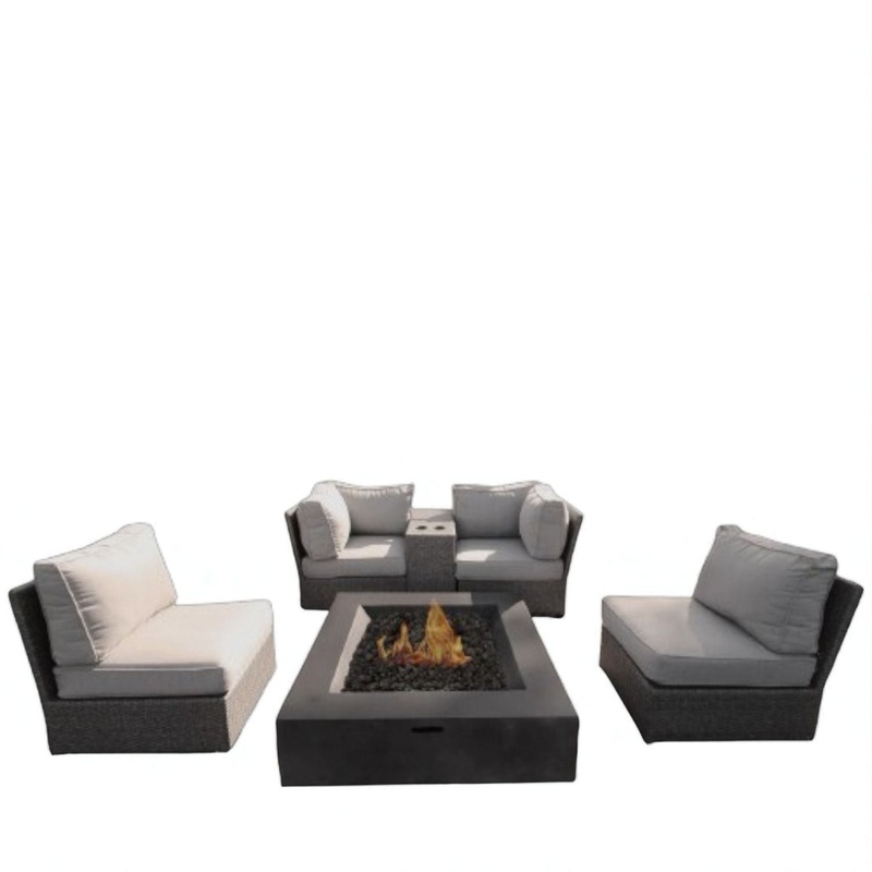 Patio Conversation Set & Cushions, Seats 4 – Gray Mix