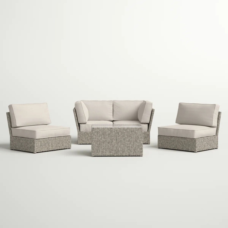 Stylish Modular Wicker Patio Seating Group