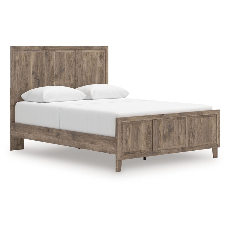 Rusticott – Panel Bed|Light Brown|King|Queen
