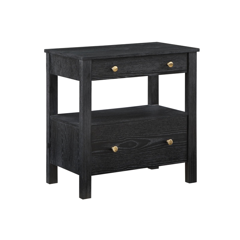 Danielle – 2 Drawer Nightstand With Knobs – Black