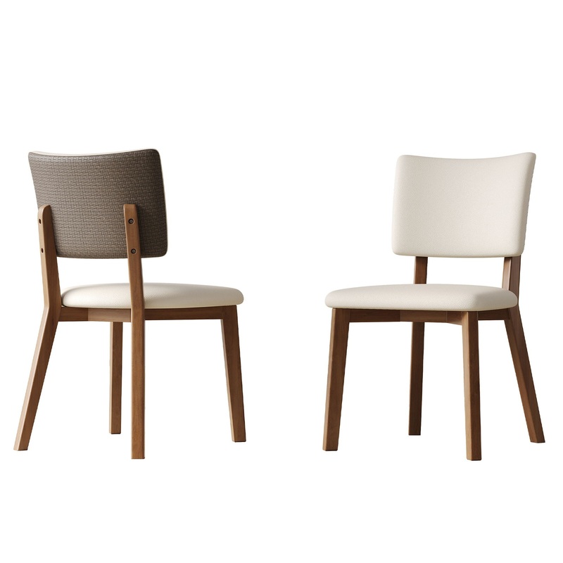 Dining Chair (Set of 2) – White / Deep Walnut