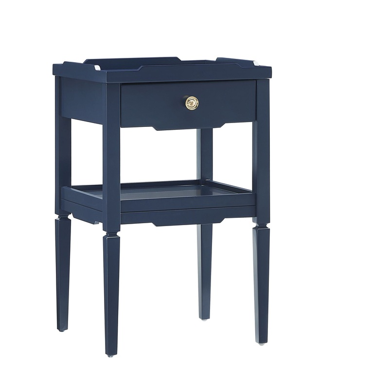 Foley – 1 Drawer Nightstand|White|Dark Green|Blue