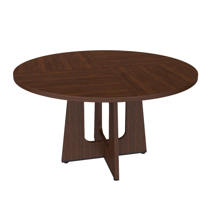 Round Dining Table For 4|Dark Brown|White