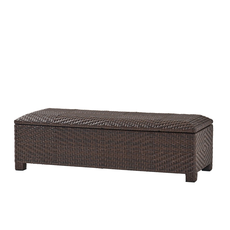 Santiago – Wicker Storage Bench – Brown Multi