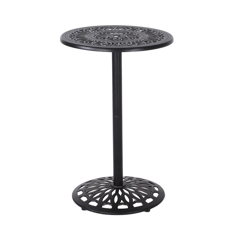 Phoebe – Outdoor Cast Bar Table – Black