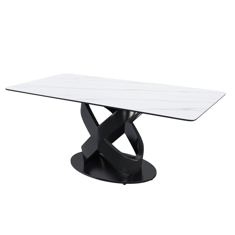 Rectangular Dining Table – Black / White