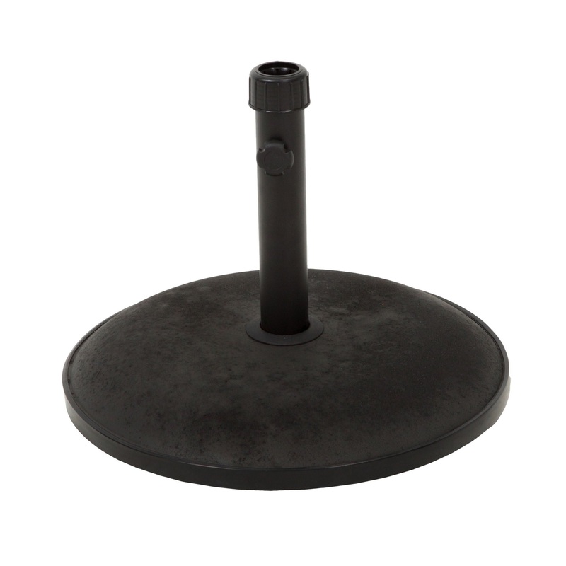 Stylish Concrete Umbrella Base With Iron Support Pole – Black
