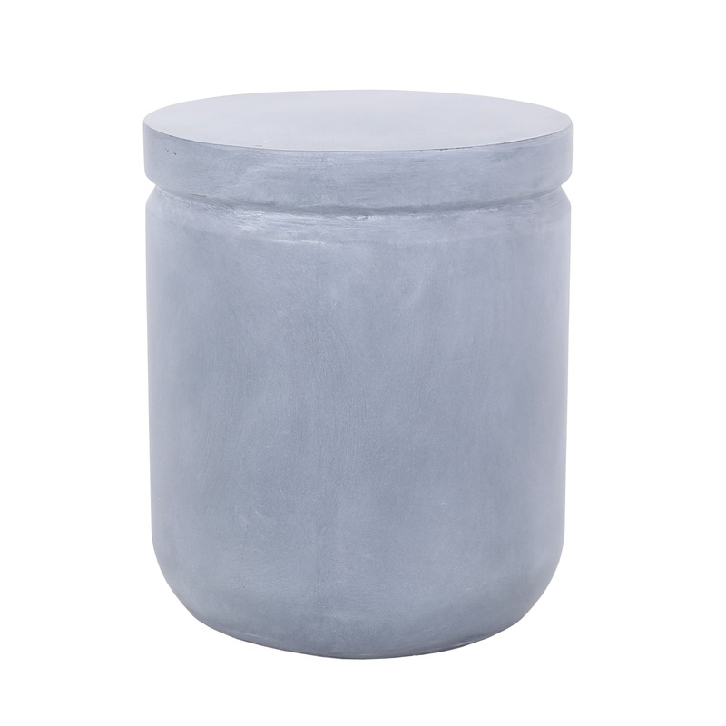 Outdoor Concrete End Table – Light Blue