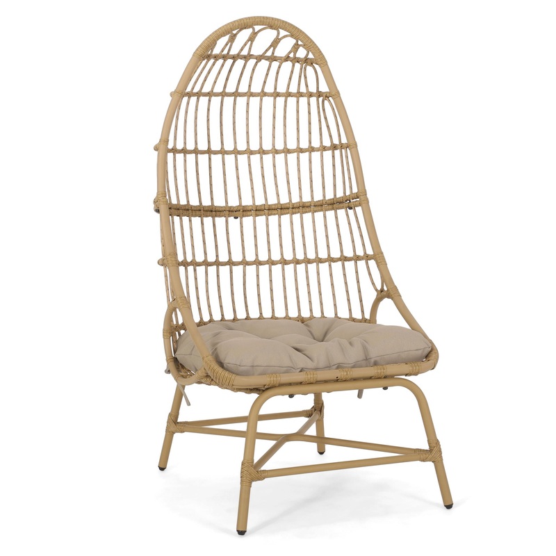 Outdoor Accent Chair With Basket Shape – Light Brown