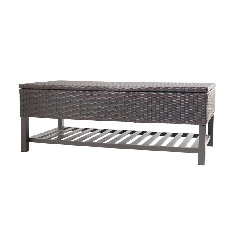 Regent – Storage Bench With Metal Rack – Brown Multi