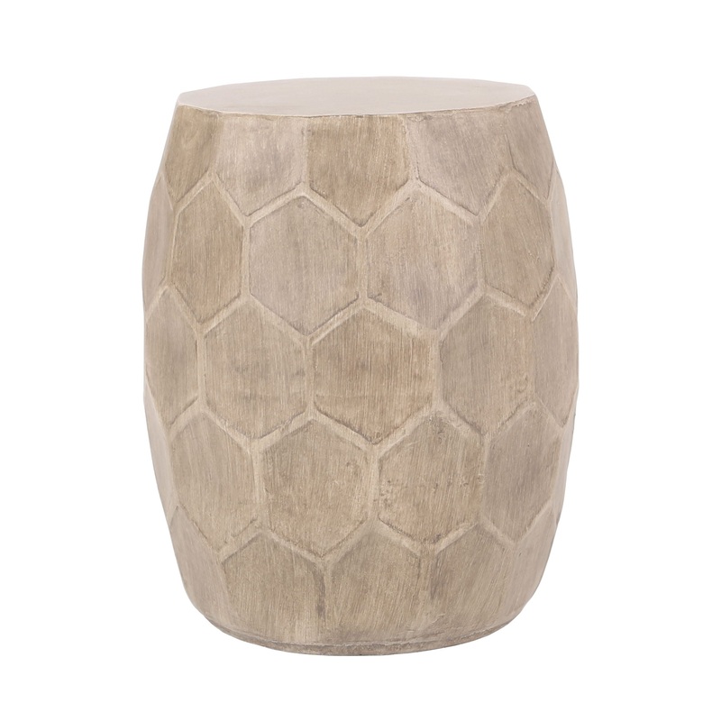 Outdoor Lightweight Concrete, Side Table – Natural