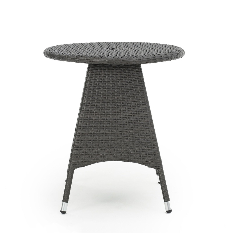 Outdoor Rattan Bistrotable With Surface Round – Gray