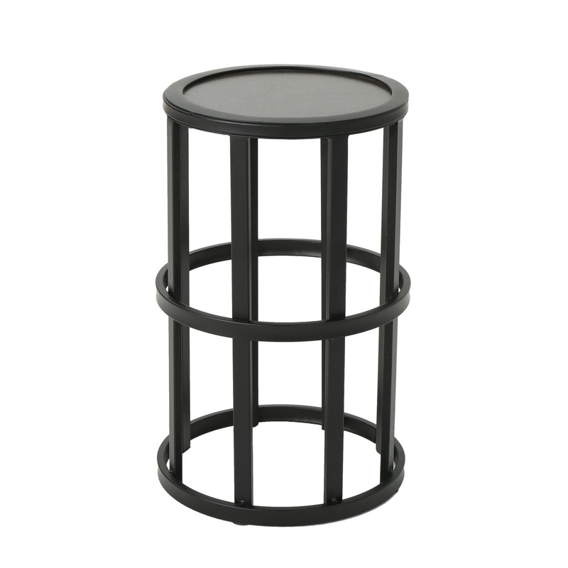 Outdoor Powder Coated Side Table – Gray