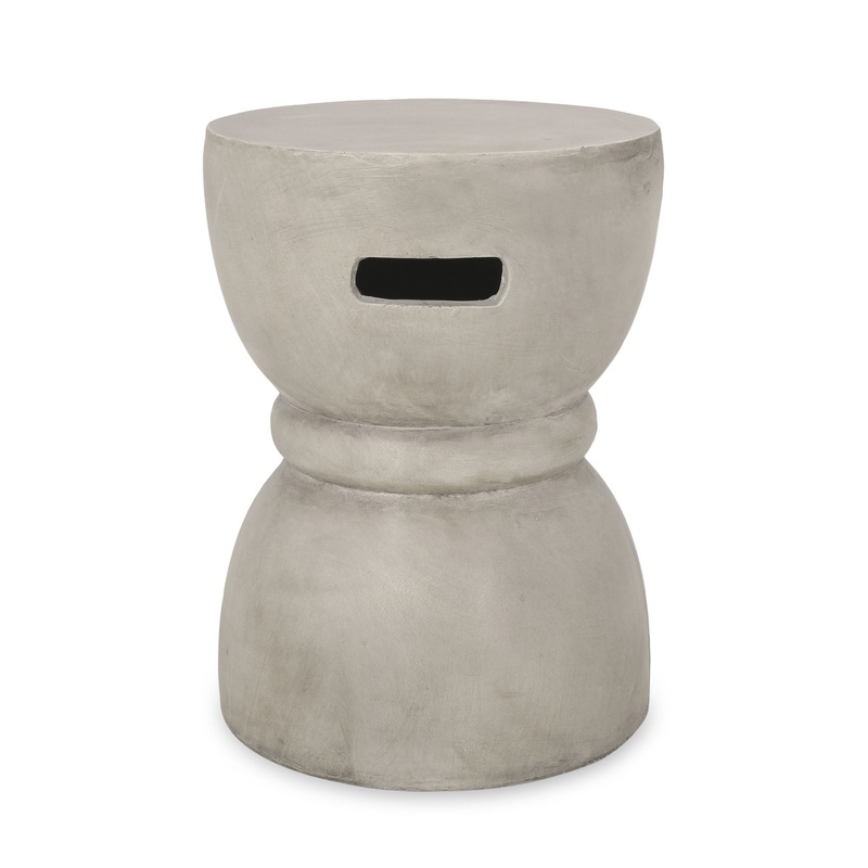 Outdoor Side Table With Hourglass Shape – Gray