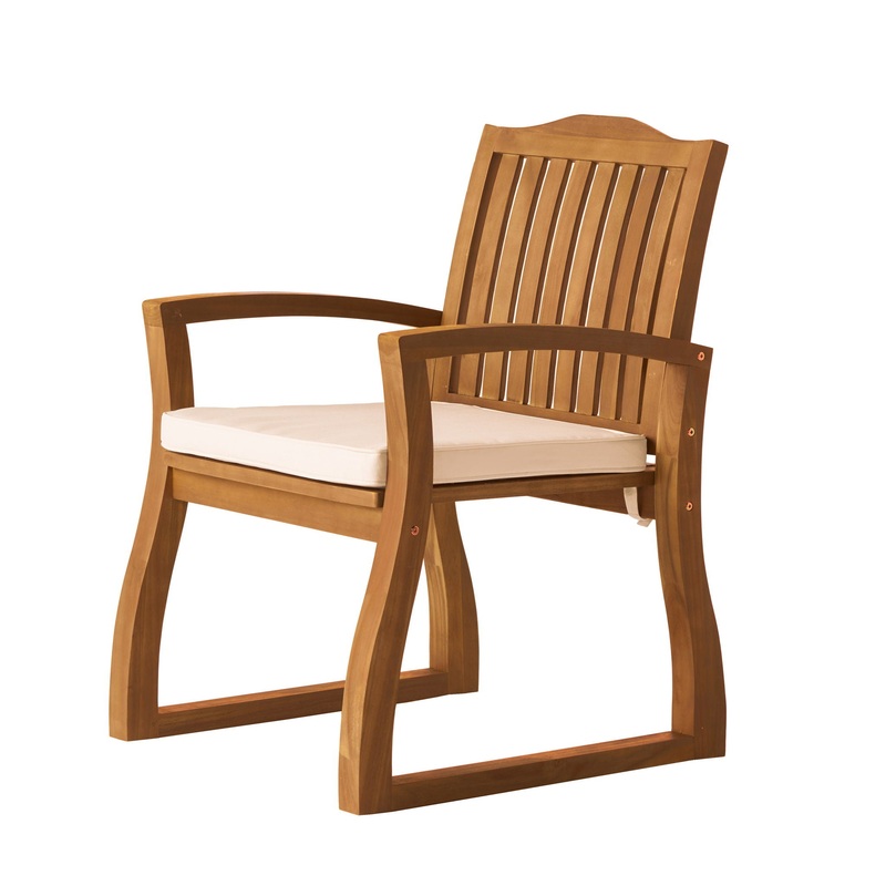Della – Wood Armchair (Set of 2) Outdoor Dining Chairs – Cream