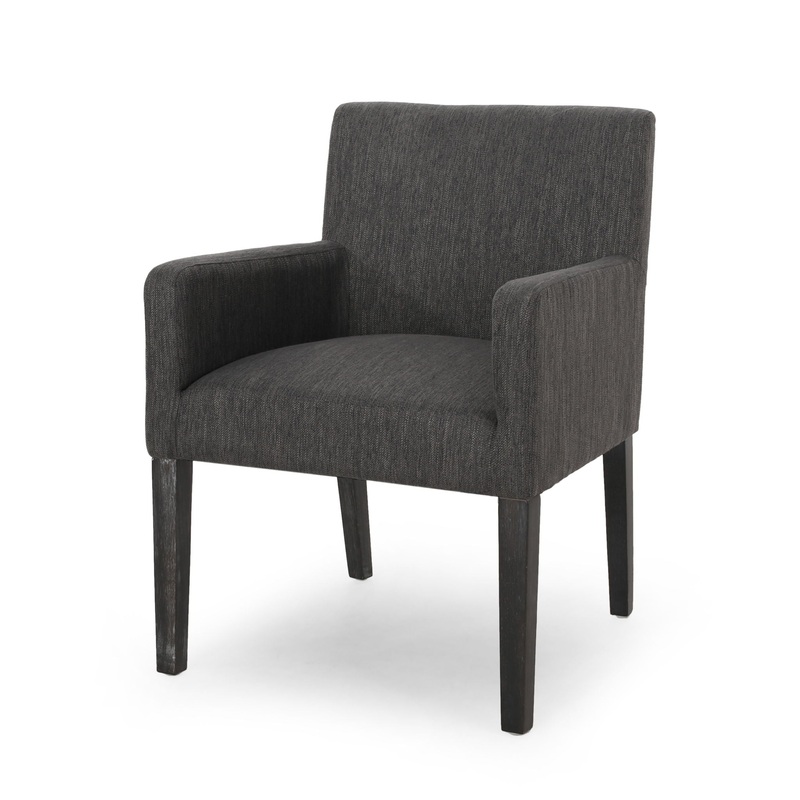 Contemporary Armchair With Track Arms – Charcoal