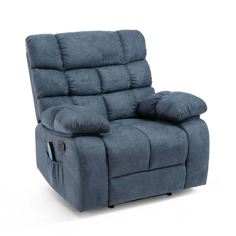 Contemporary Massage Recliner With Pillow Tufted Design – Charcoal