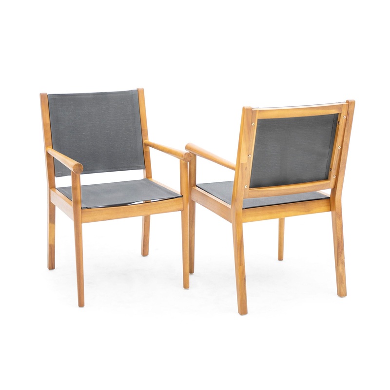 Cordoba – Dining Chair Set With Acacia Wood Frame And Textilen Upholstery (Set of 2) – Teak