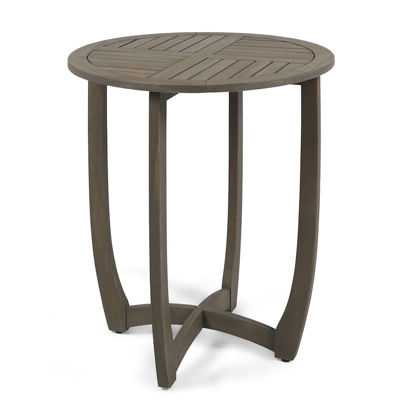 Hermosa – Rustic Circular Bistro Table – Gray