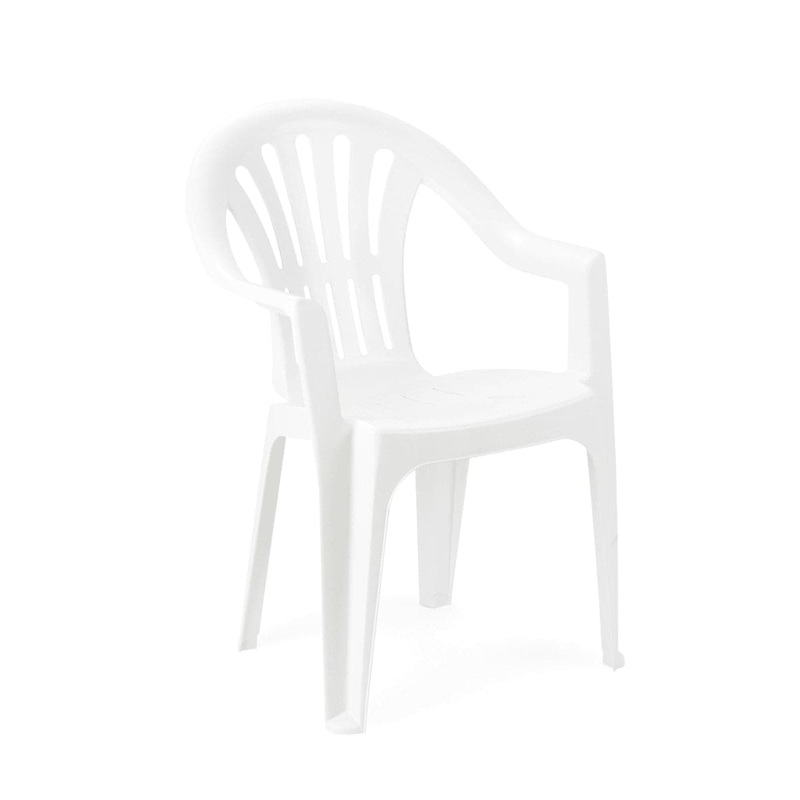 KONA STACKABLE WHITE RESIN GARDEN CHAIR