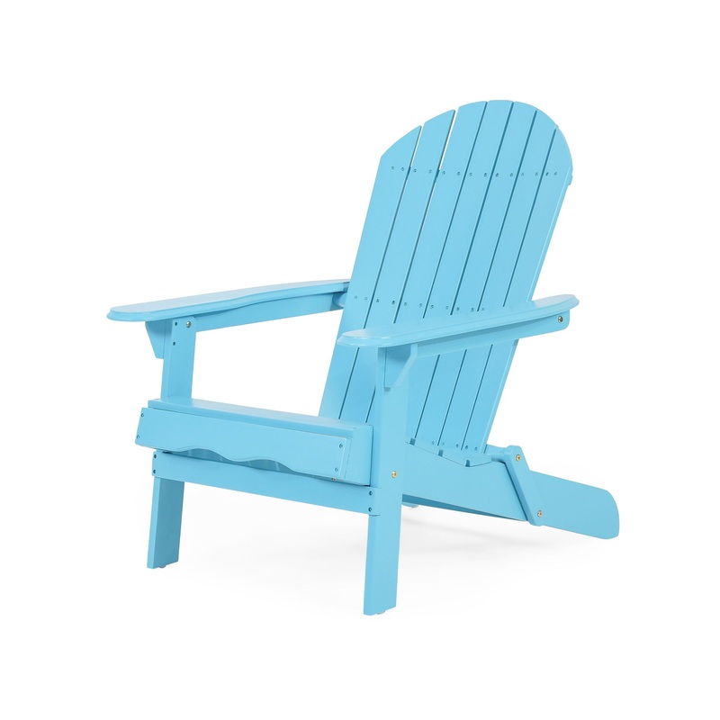 Malibu Transitional Adirondack Chair With Foldable Design – Blue