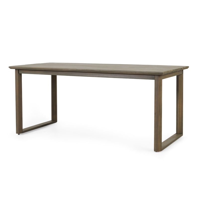 Rustic Nash Dining Table With Slat Design – Gray