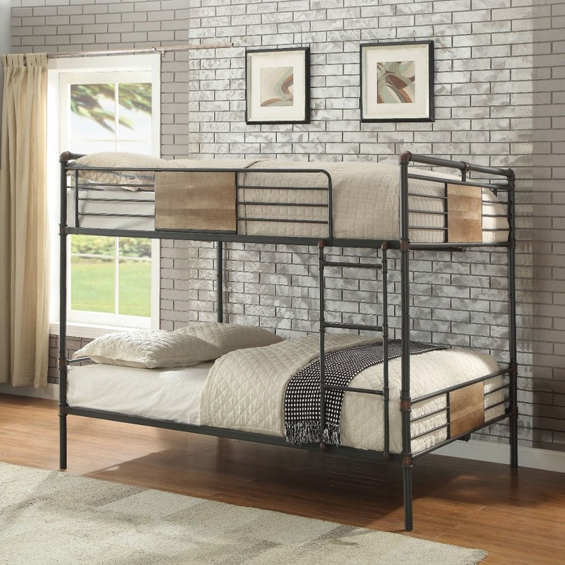 Brantley – Double Queen Bunk Bed – Sandy Black & Dark Bronze Hand-Brushed