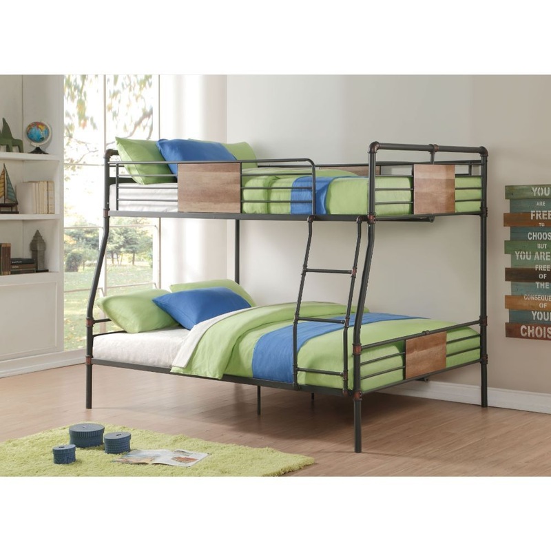 Brantley – Full Long / Queen Bunk Bed – Sandy Black & Dark Bronze Hand-Brushed