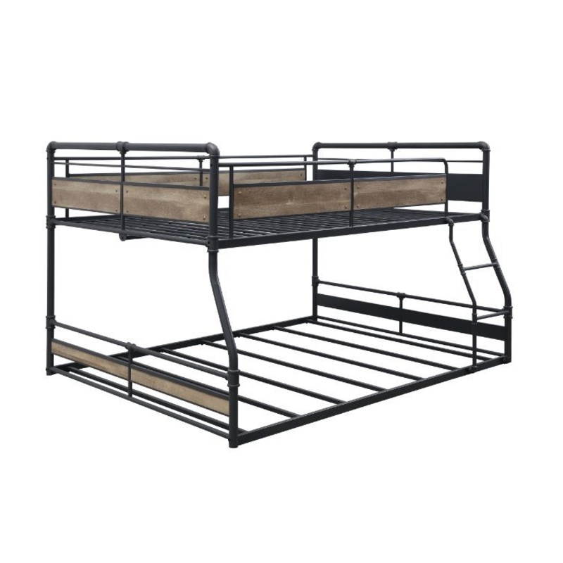 Cordelia – Full/Queen Bunk Bed – Antique Oak, Sandy Black & Dark Bronze Hand-Brushed