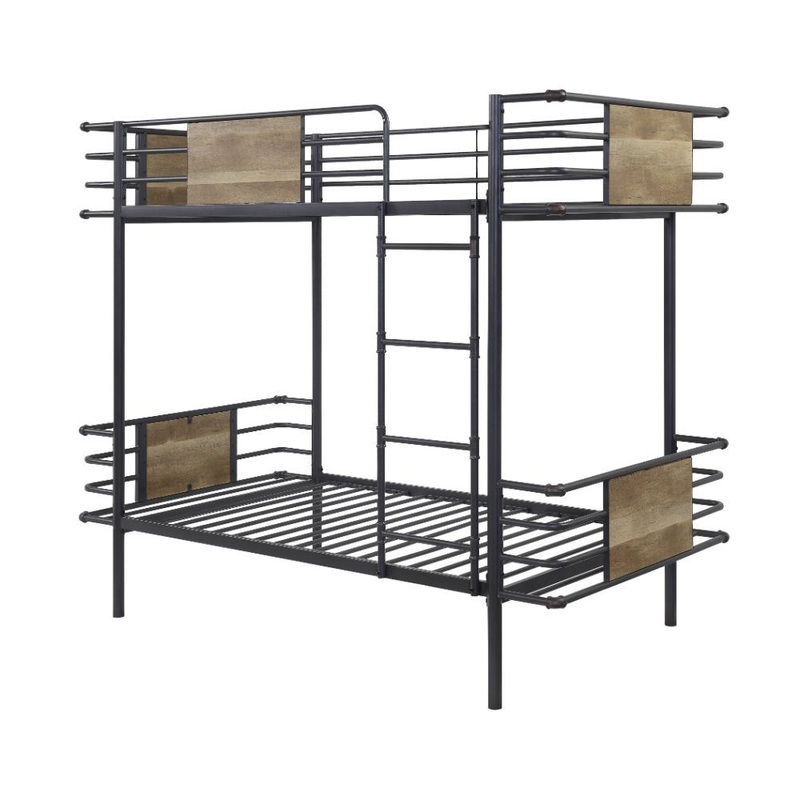 Deliz – Twin Over Twin Bunk Bed – Gunmetal