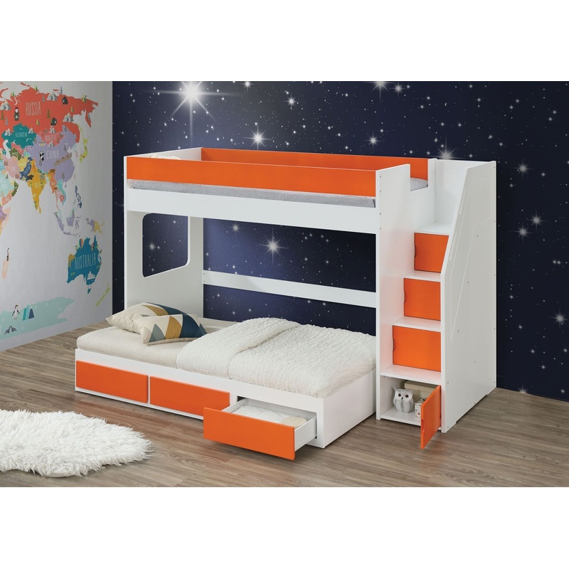 Lawson – Loft Bed – White & Orange