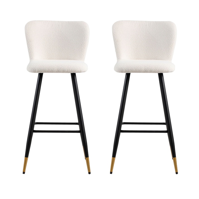 Modern Style Barstool, Tipped Ends, Suitable For Various Decoration Styles – White