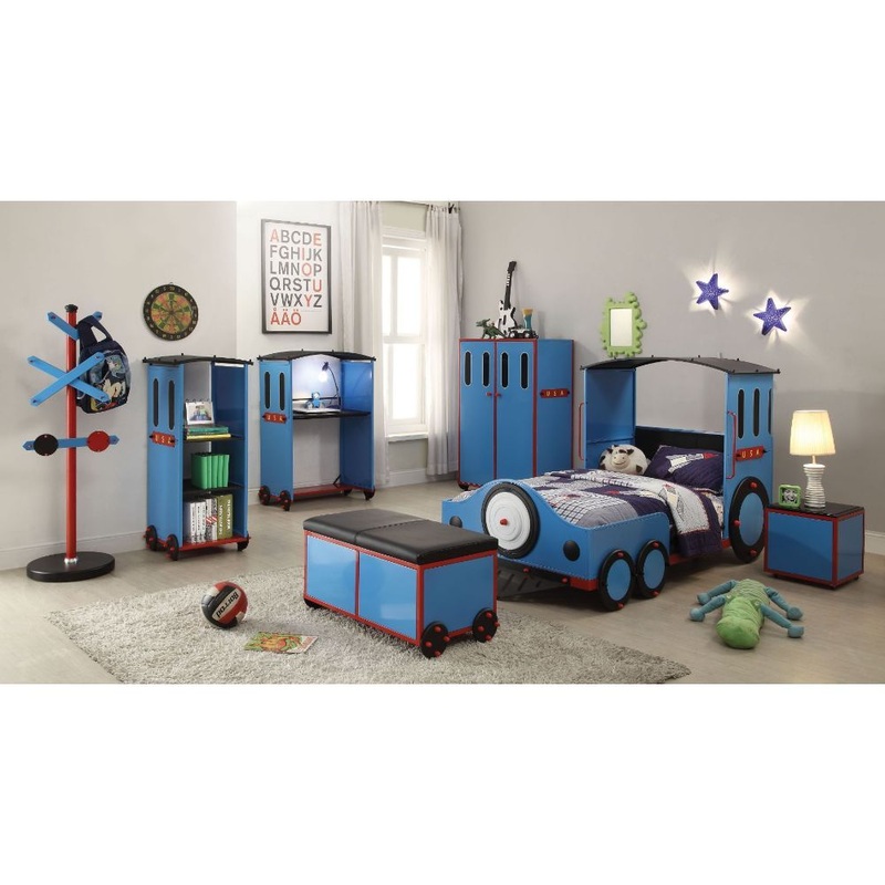 Tobi – Twin Bed – Blue, Red & Black