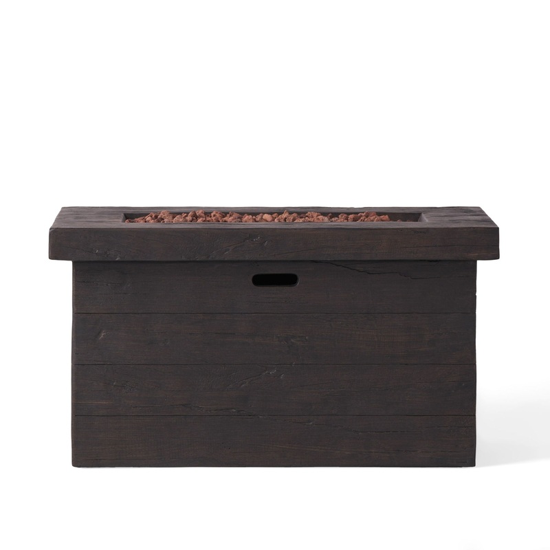 Custer – Rectangular Fire Pit 50, 000 Btu Magnesium Oxide – Brown