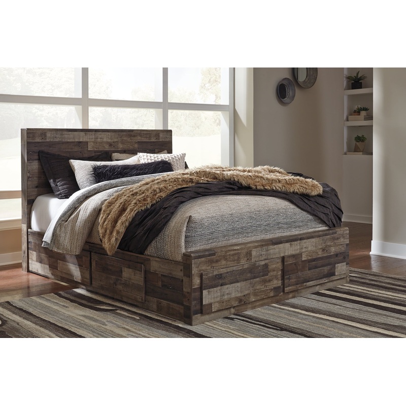 Derekson  Panel Bed With 6 Storage Drawers