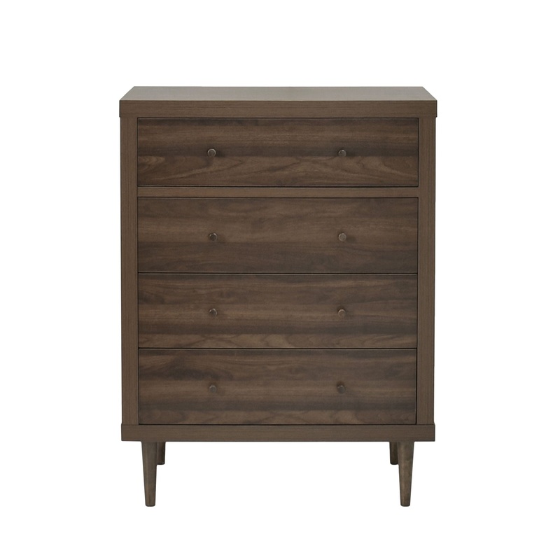 Farhart – Mid Century Modern 4 Drawer Dresser – Walnut