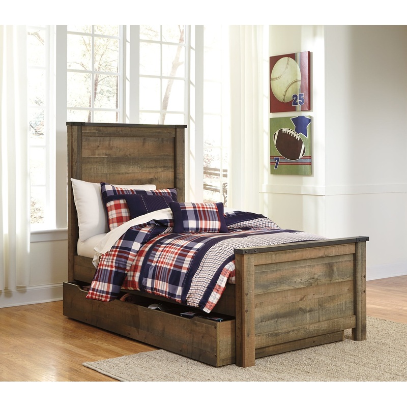 Trinell  Panel Bed With 1 Large Storage Drawer