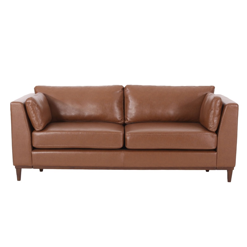 Contemporary 3 Seater Sofa Upholstery – Light Brown