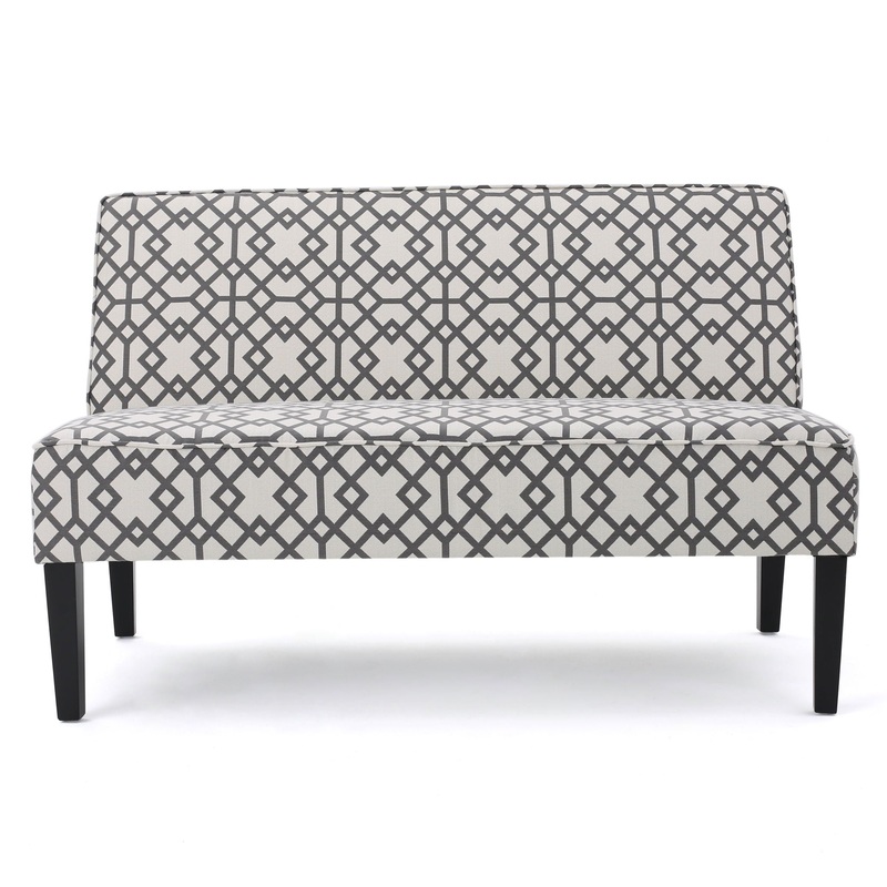 Contemporary Loveseat With Upholstered Fabric And Birch Wood Legs – Gray