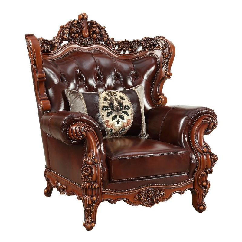 Eustoma – Chair – Cherry Top Grain Leather Match & Walnut