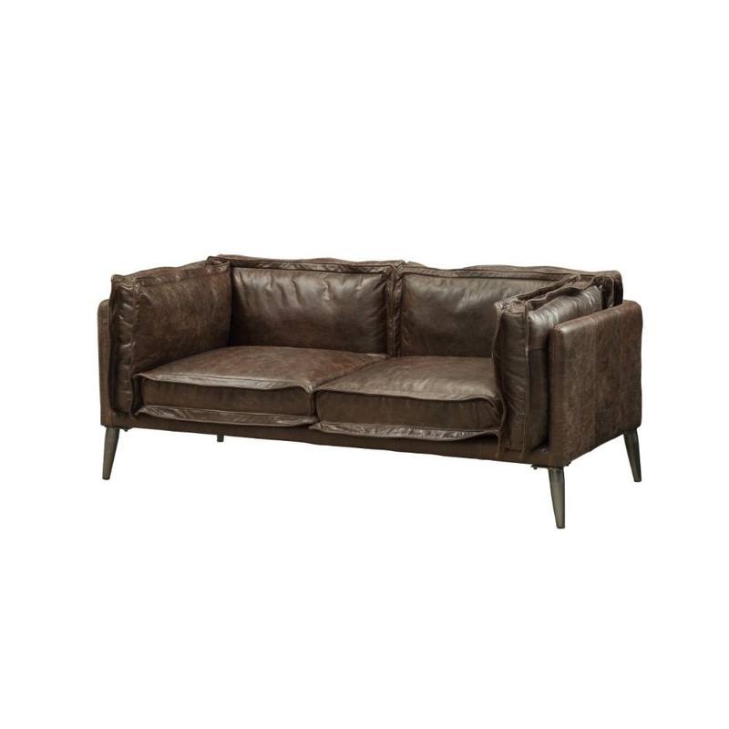 Porchester – Loveseat – Distress Chocolate Top Grain Leather