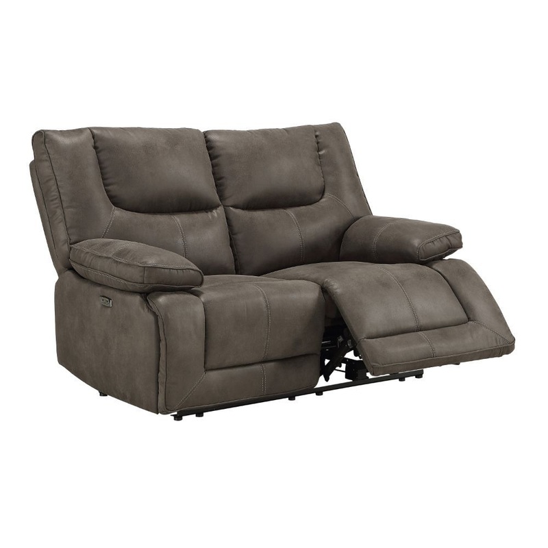Harumi – Power Motion Loveseat With USB – Gray Fabric