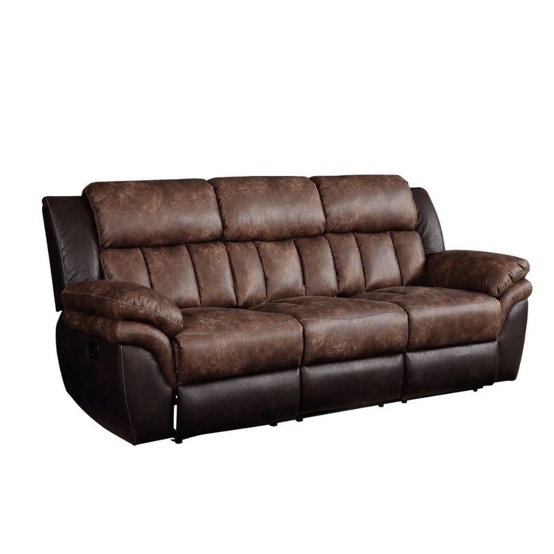 Jaylen – Motion Sofa – Toffee & Espresso Polished Microfiber