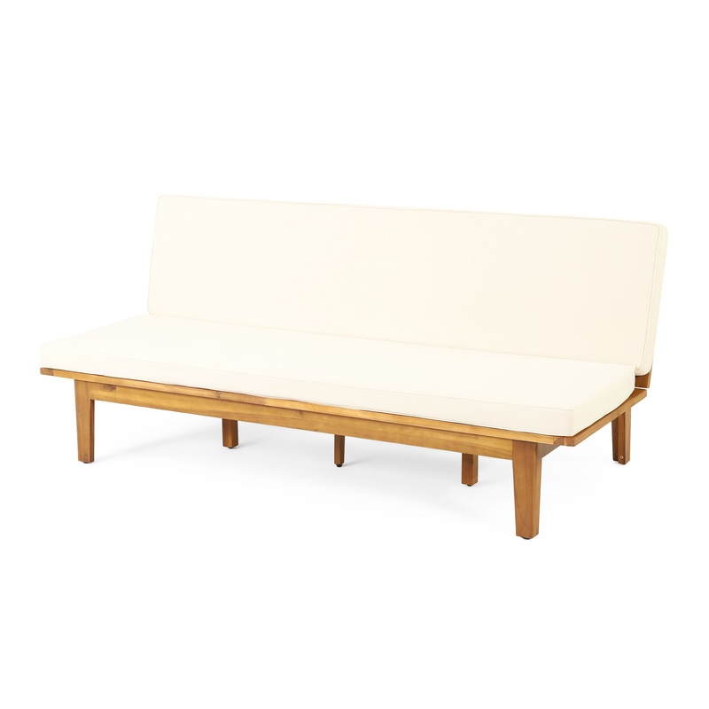 Outdoor Elegance Daybed With Convertible Design Cushion Frame – Beige