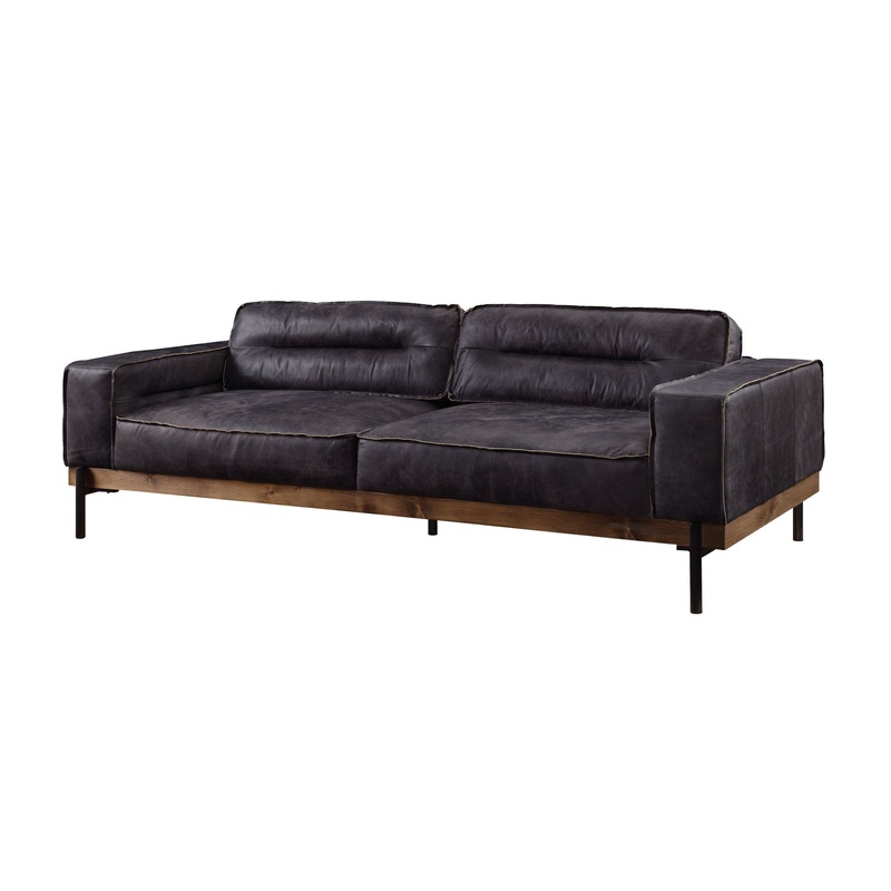Silchester – Sofa – Antique Ebony Top Grain Leather