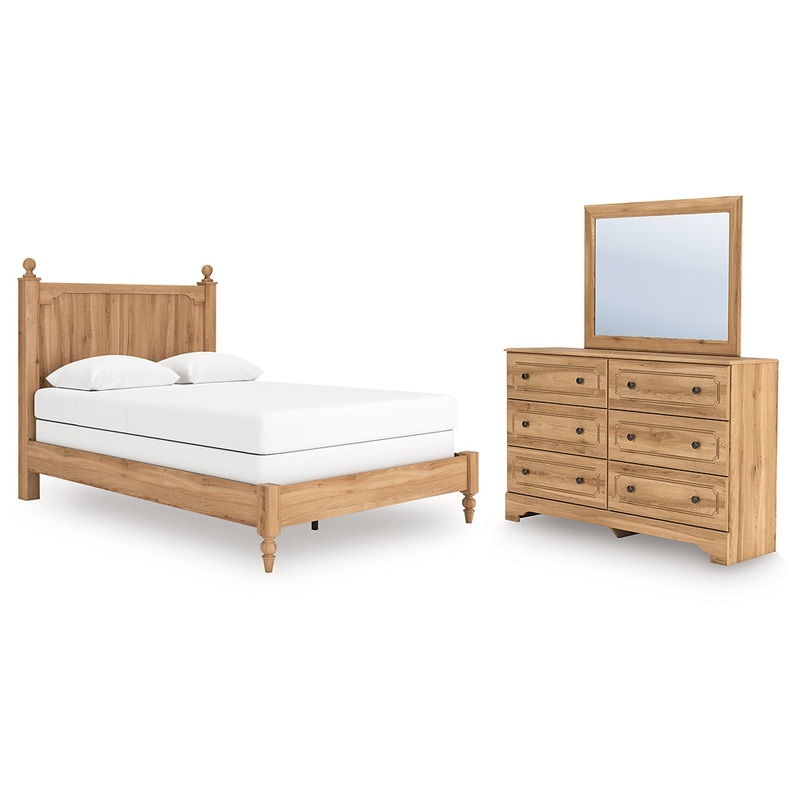 Aleaport Queen Panel Bed with Mirrored Dresser