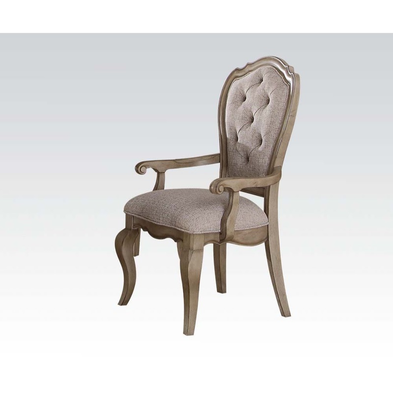 Chelmsford – Arm Chair (Set of 2) – Beige Fabric & Antique Taupe