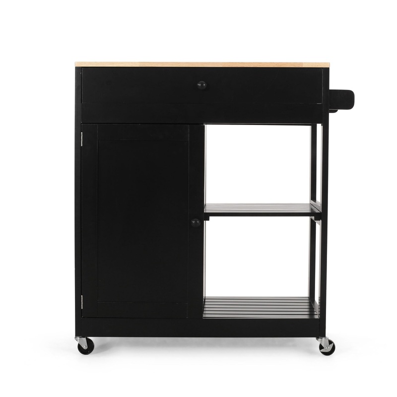 Lanier – Kitchen Cart With Wheels – Black