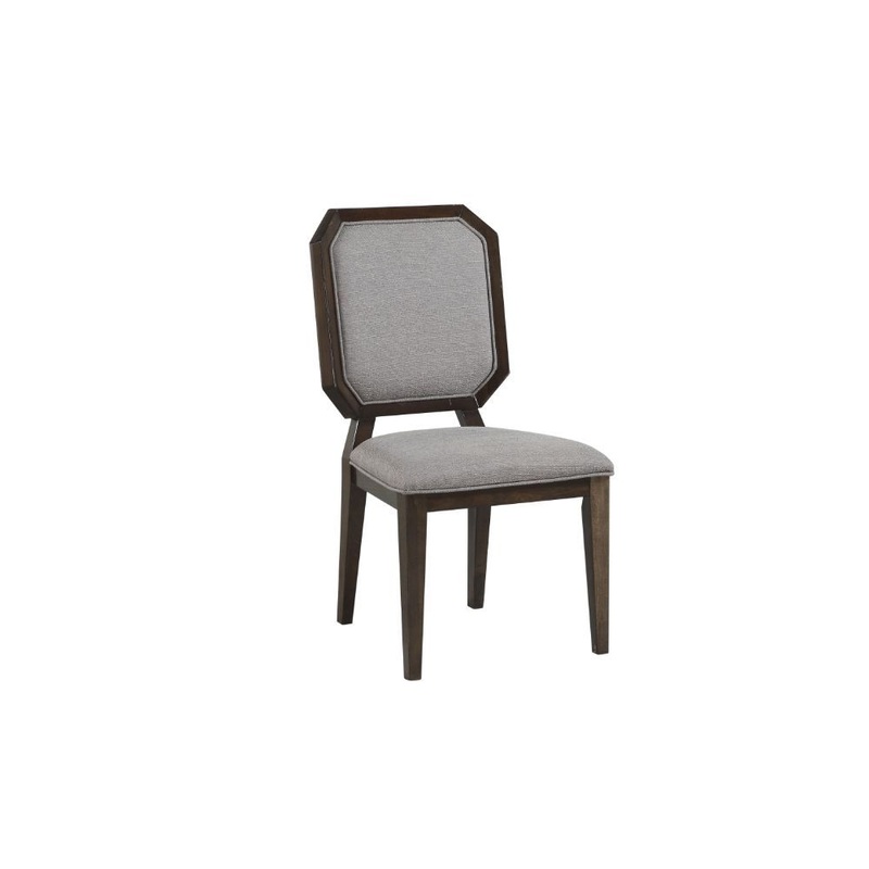 Selma – Side Chair (Set of 2) – Gray Fabric & Tobacco